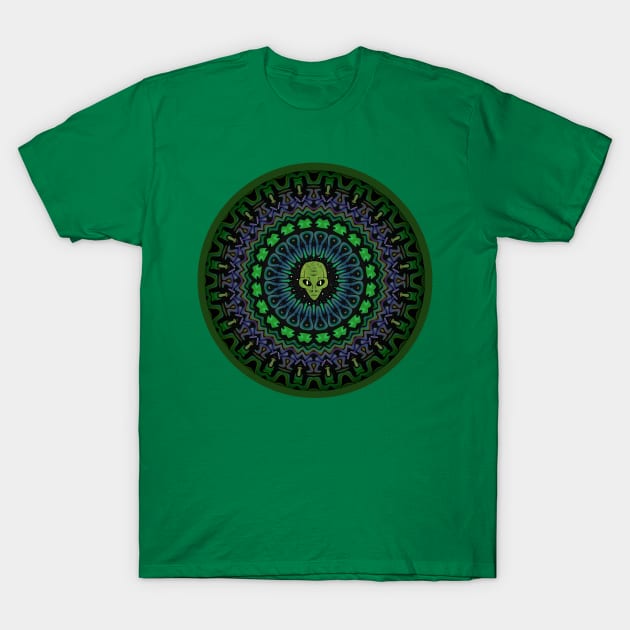 GREEN Alien Head T-Shirt by SartorisArt1